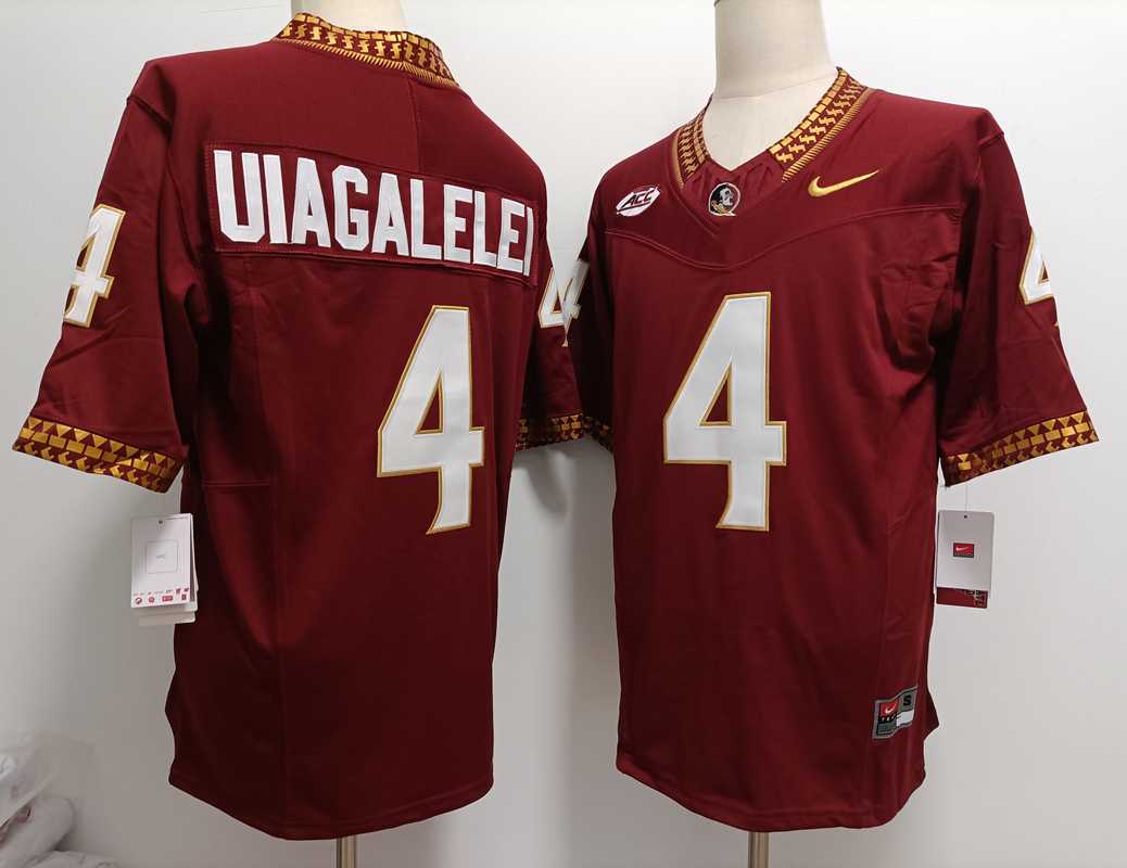 Men%27s Florida State Seminoles #4 DJ Uiagalelei Red FUSE College Stitched Jersey->georgia bulldogs->NCAA Jersey